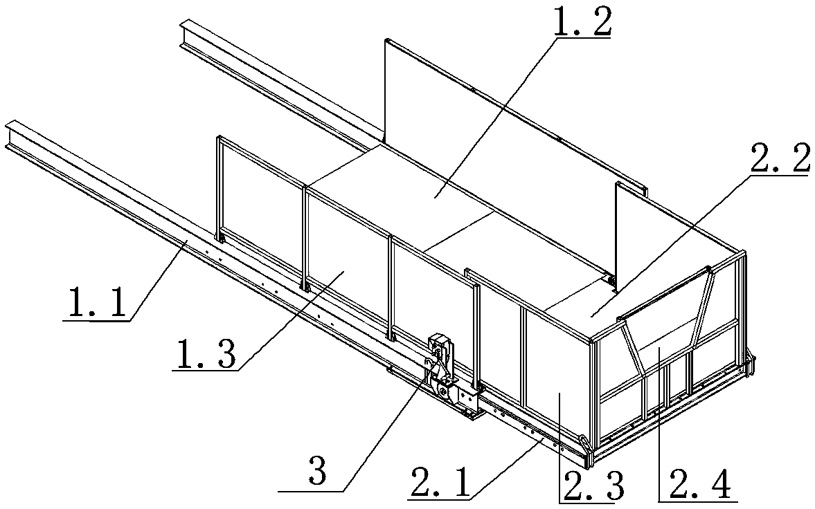 A prefabricated retractable early warning unloading platform and its assembly and construction method