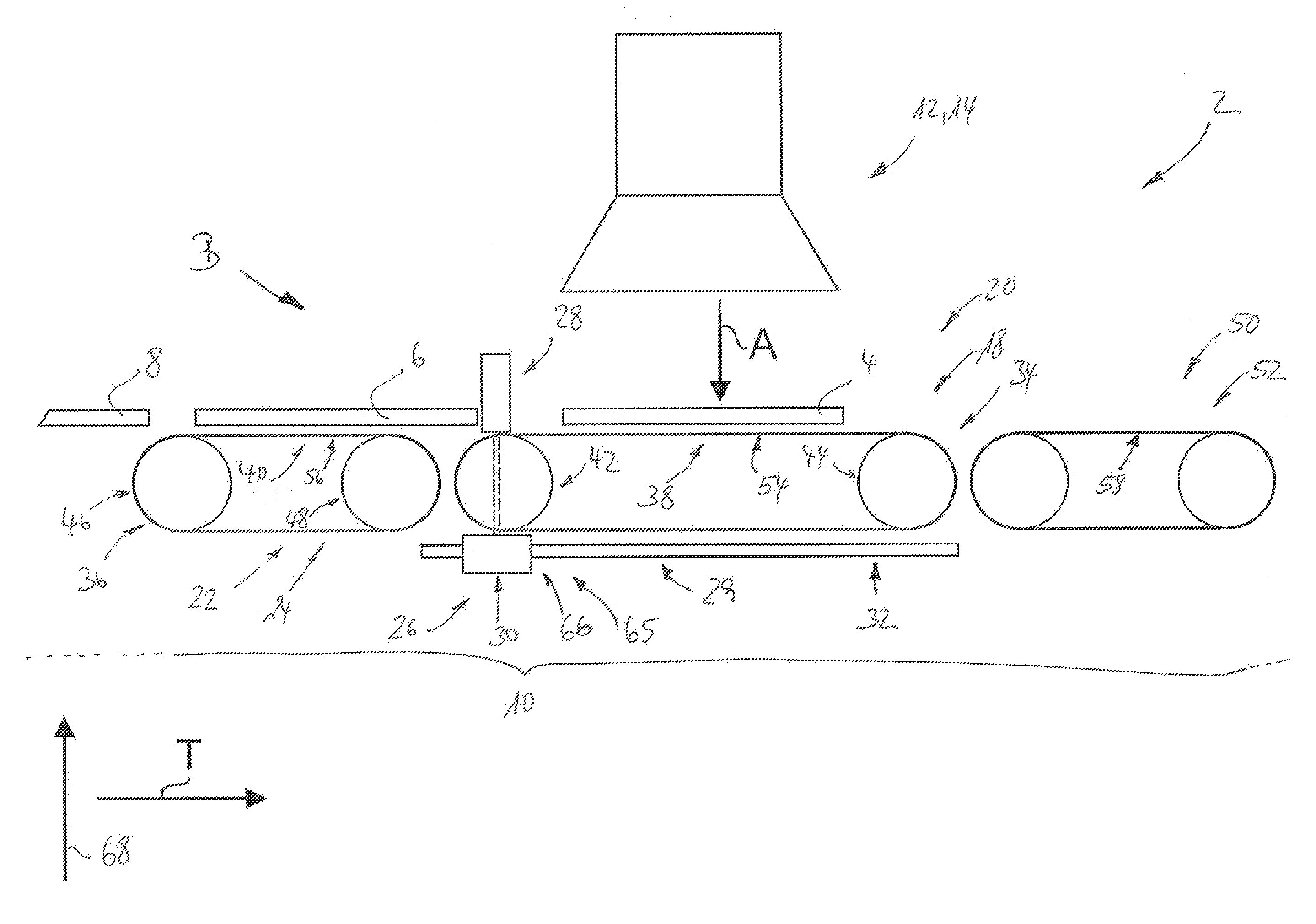 Conveyor device for the conveyance of workpieces, specifically of circuit boards, in the conveyance direction along a conveyance path