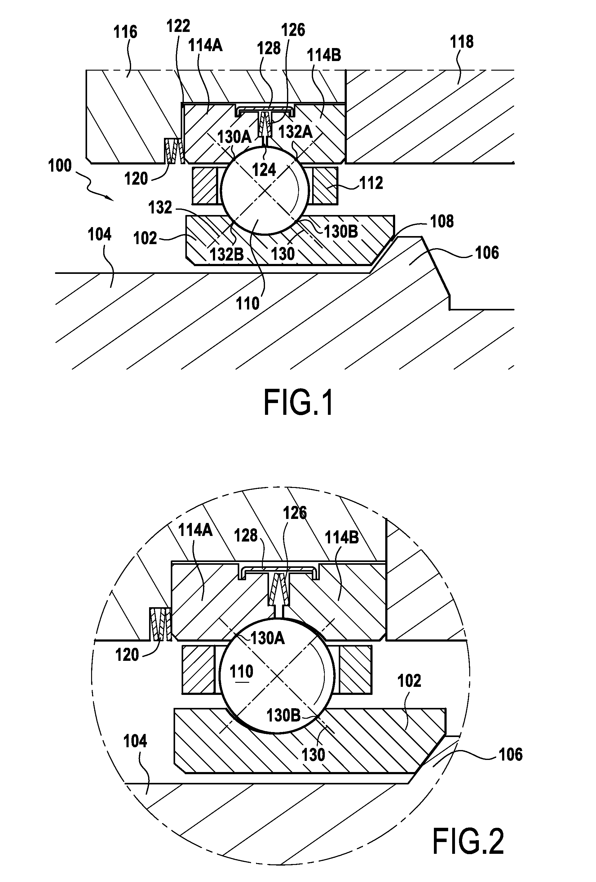 Disengageable axial thrust bearing with internal preload