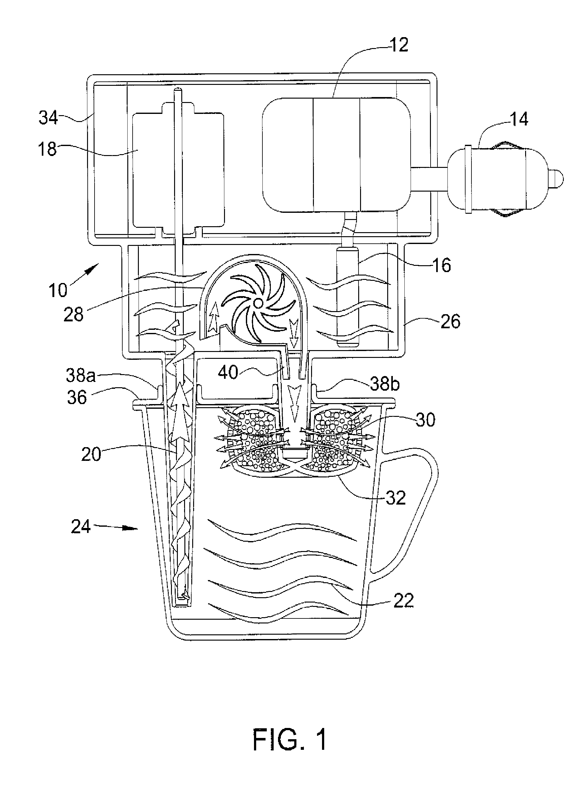 Brewing element with a central inlet