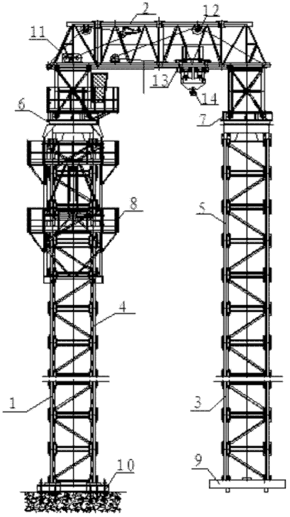 Twin-tower type crane