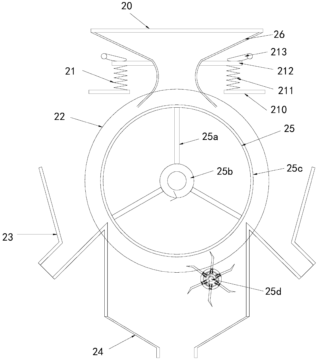 Cyclical magnetic attraction cable insulating material iron removing device