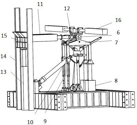 Front undercarriage static force test loading device for frame-type catapult-assisted take-off shipboard aircraft