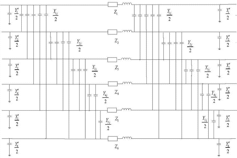 Method for measuring inter-phase mutual capacitances of long-distance extra-high voltage double-circuit lines on same tower