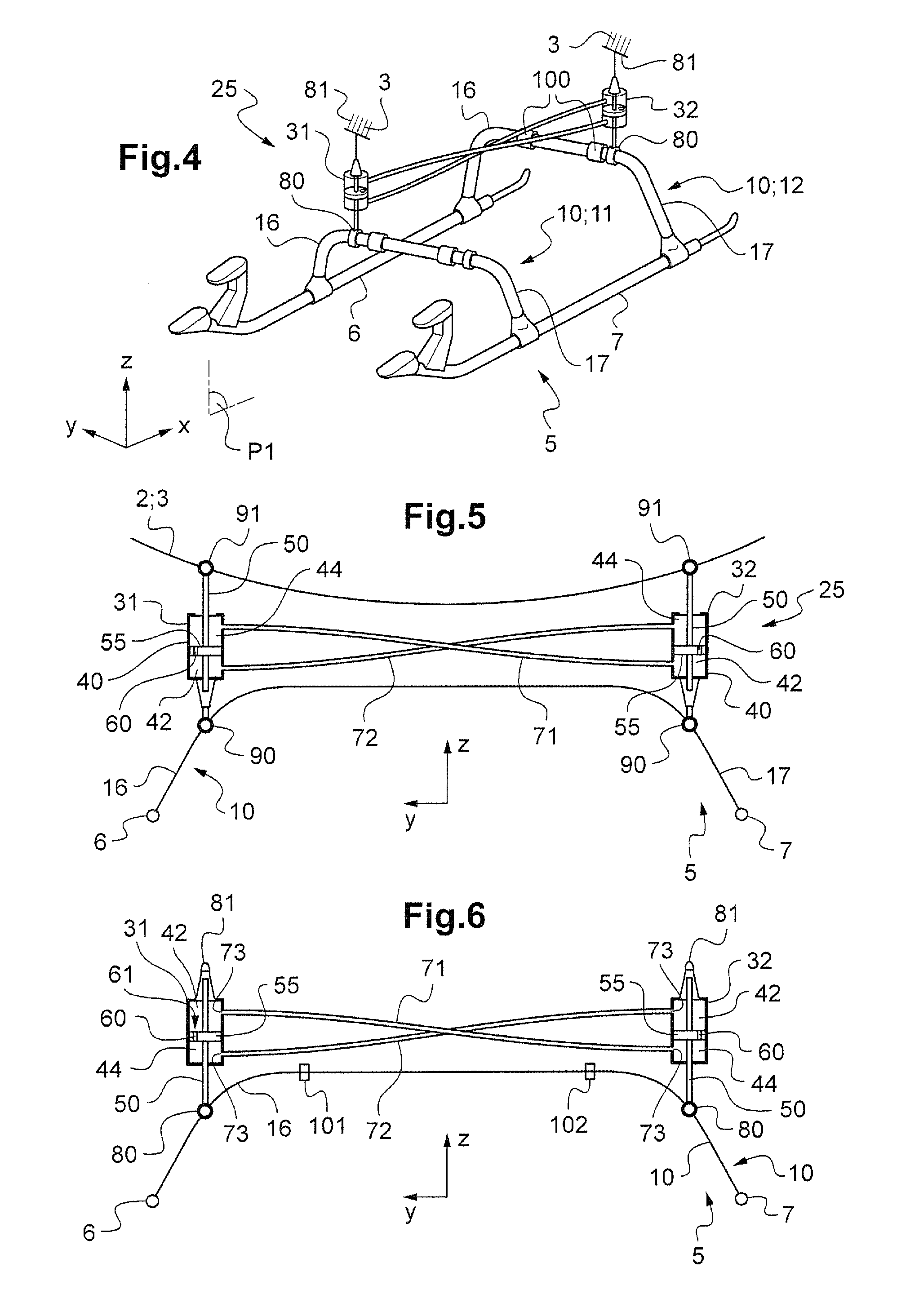 Aircraft and landing gear provided with at least one pair of shock absorbers, and a method performed by said landing gear
