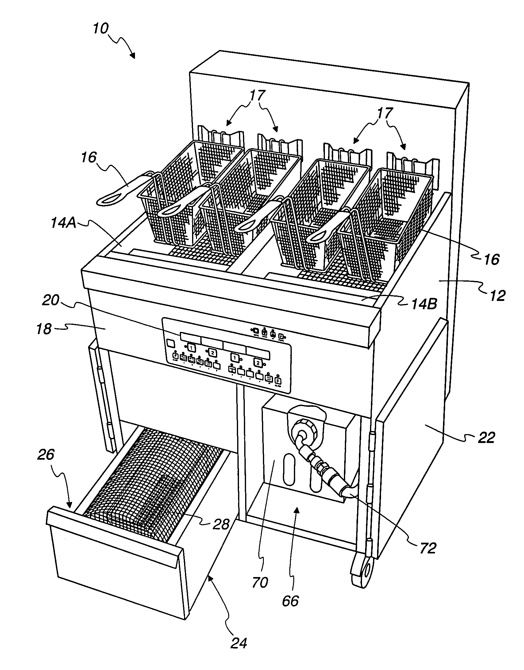 Automated fryer filtration device and method