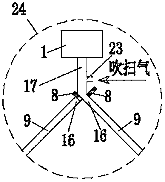 Dual-furnace type powder flying melting glass kiln