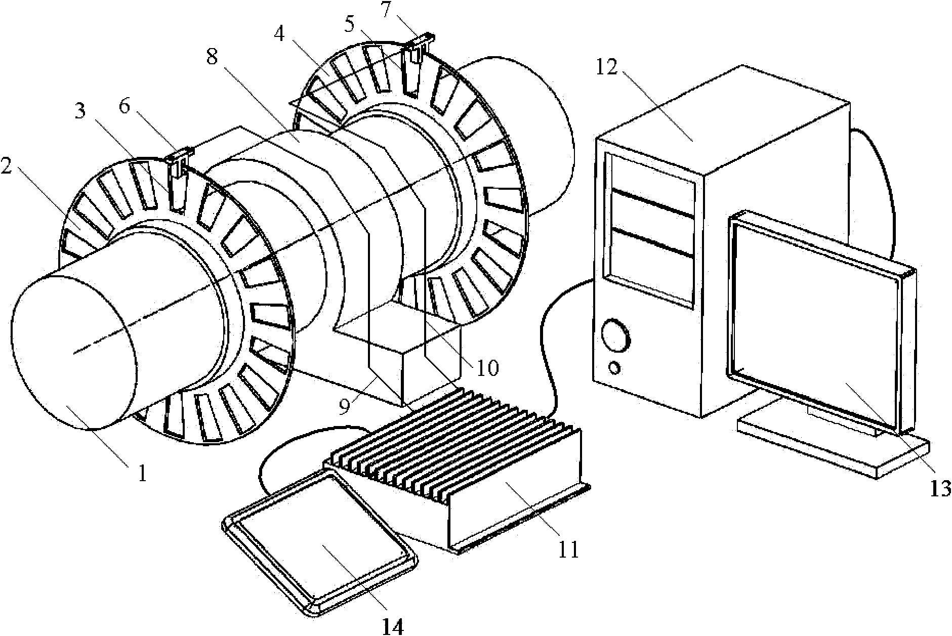 Device for measuring torque and power of photoelectric non-contact rotation shaft