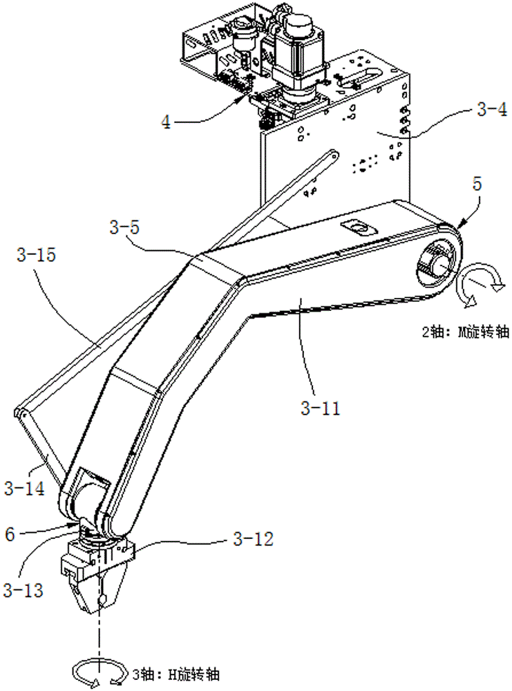 M-shaped longitudinal traveling mechanical hand and application method thereof