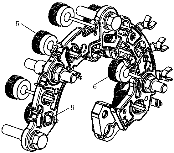 An integrated structure of rectifier bridge rear cover