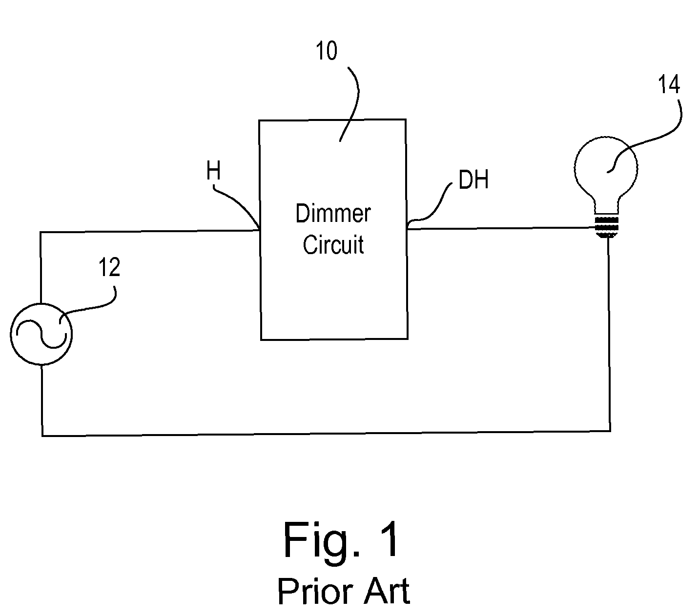 Two-wire dimmer circuit for a screw-in compact fluorescent lamp