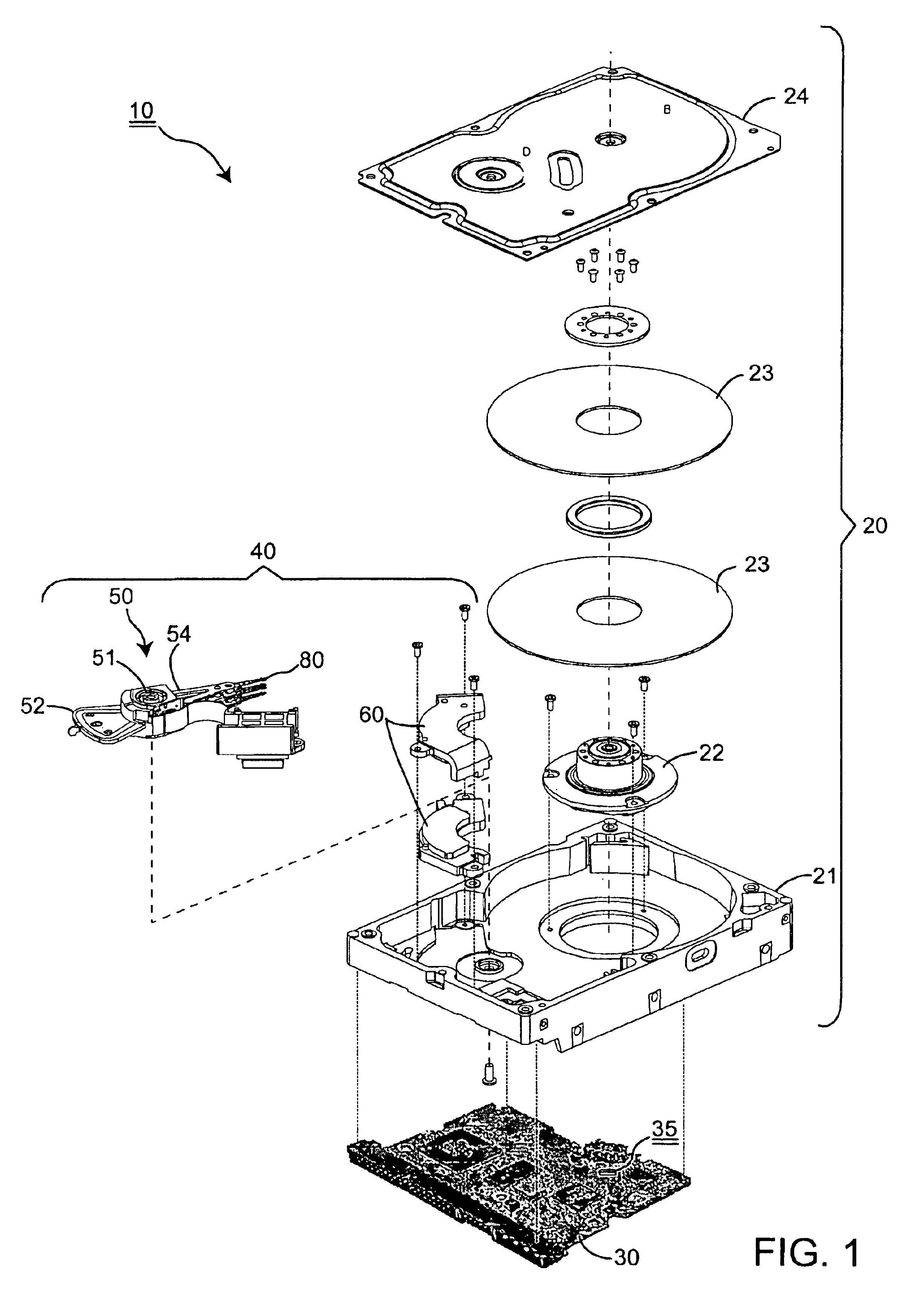 Vibration cancellation in a disk drive by using an acceleration sensor and adaptively adjusting its gain to minimize external acceleration effects