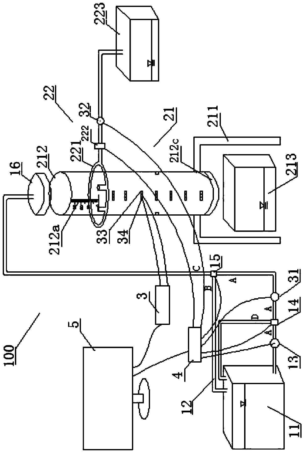 Simulated rainfall soil column infiltration test system