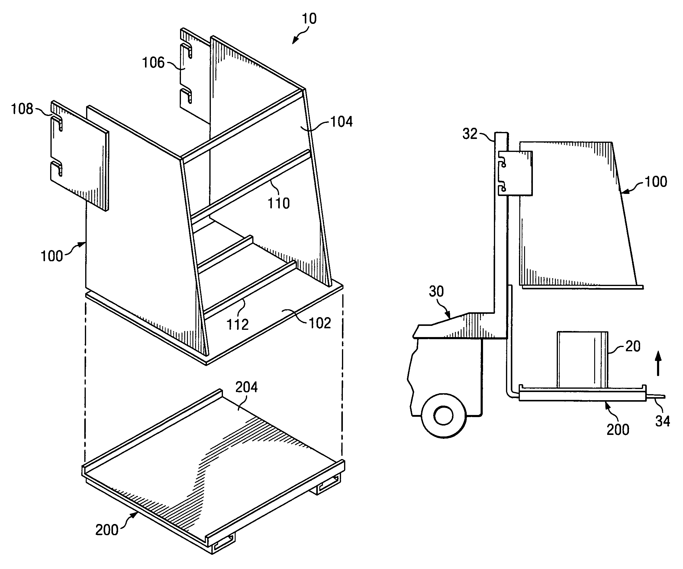 Mobile apparatus for crushing containers