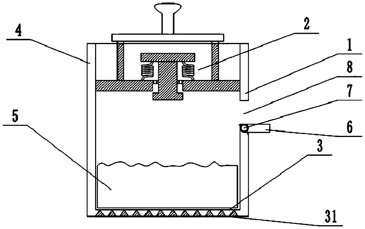 A noodle extruding device capable of excluding air