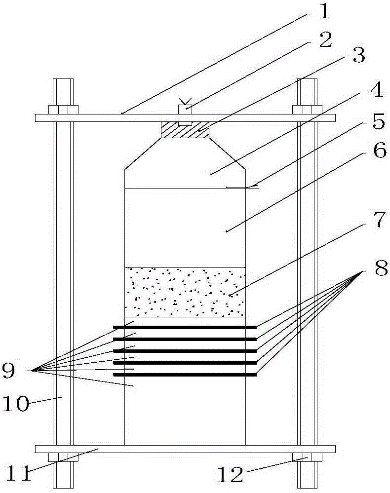 Mounting method of device for testing pressure at different depths under impact of explosives and powders