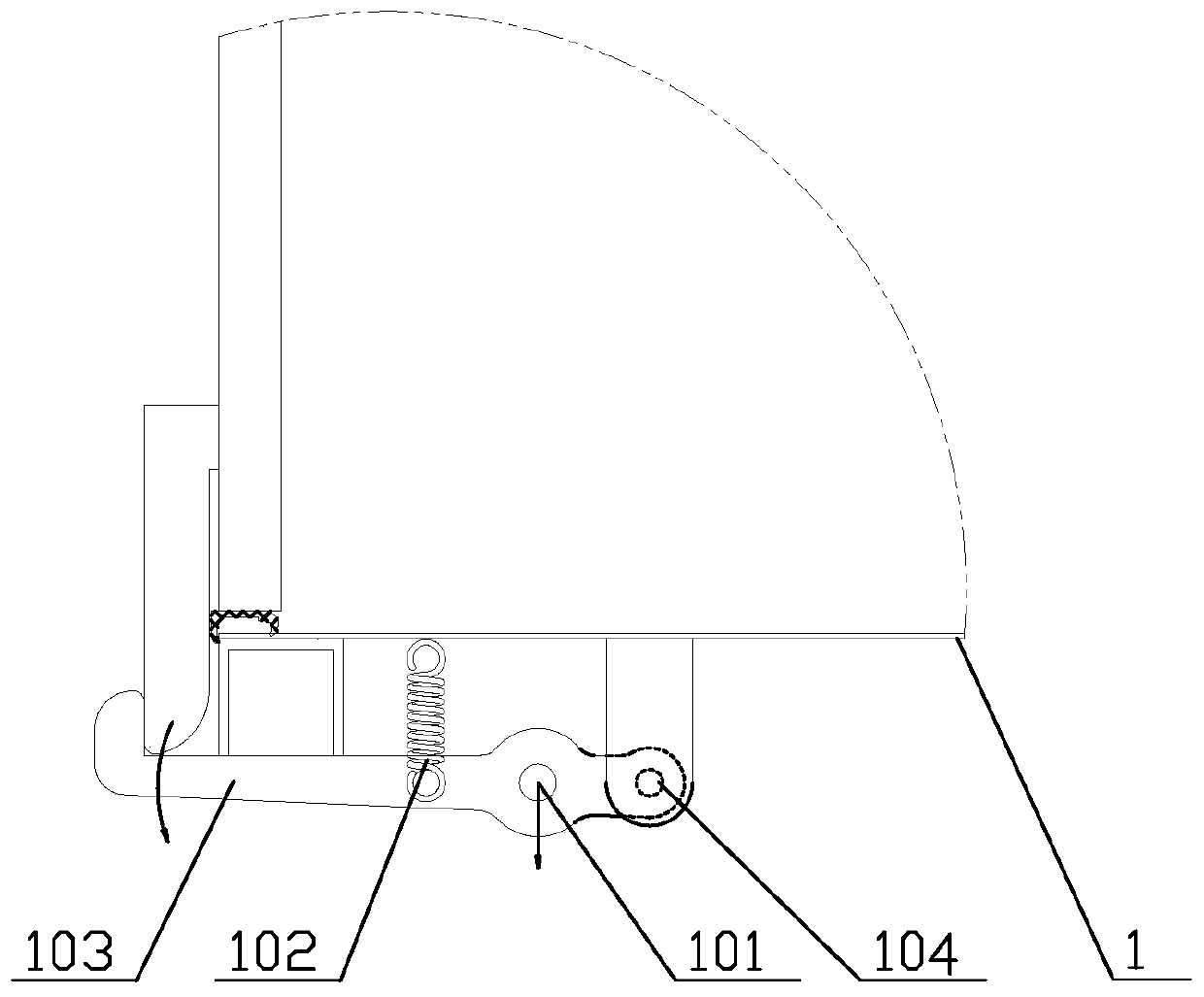 Container bottom lock and container with same