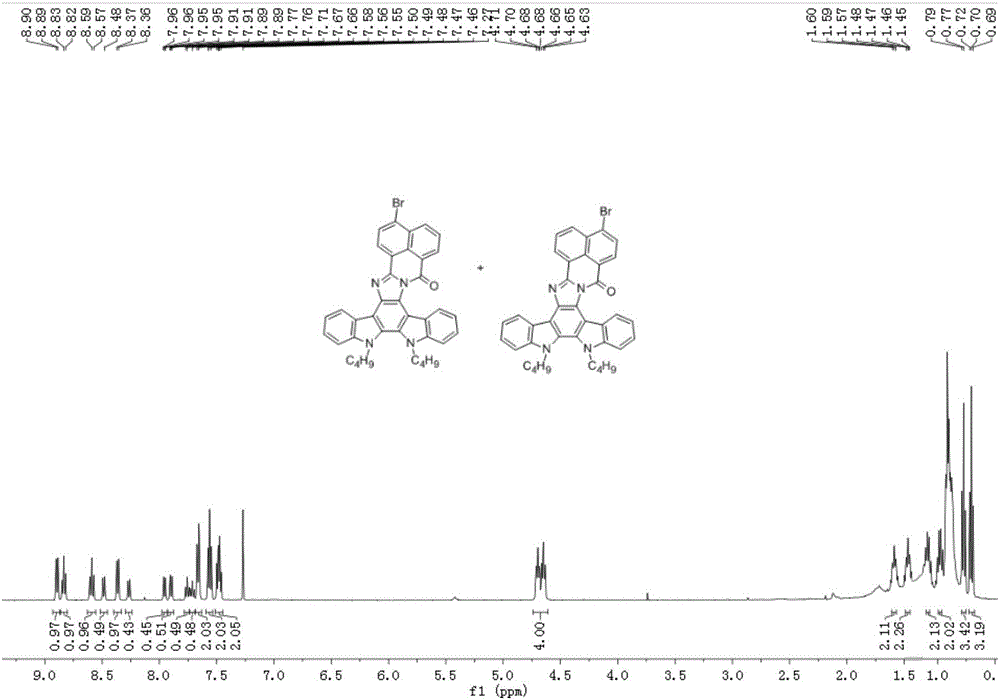 Fused ring compound with four-nitrogen and nine-ring structure and preparation method of fused ring compound