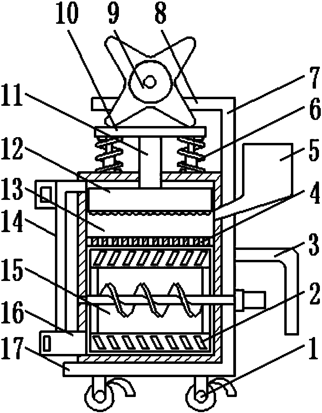 Movable coal crushing device with dual crushing function