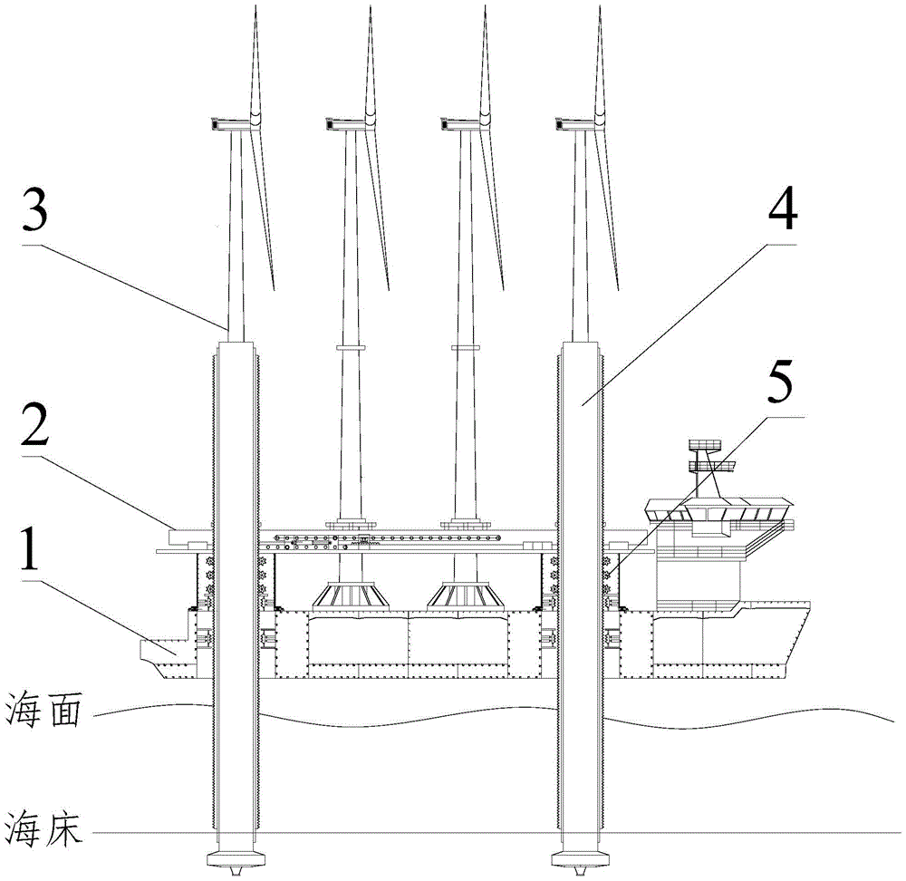Self-propelled self-elevating wind power transportation and installation vessel and installation method of wind turbines