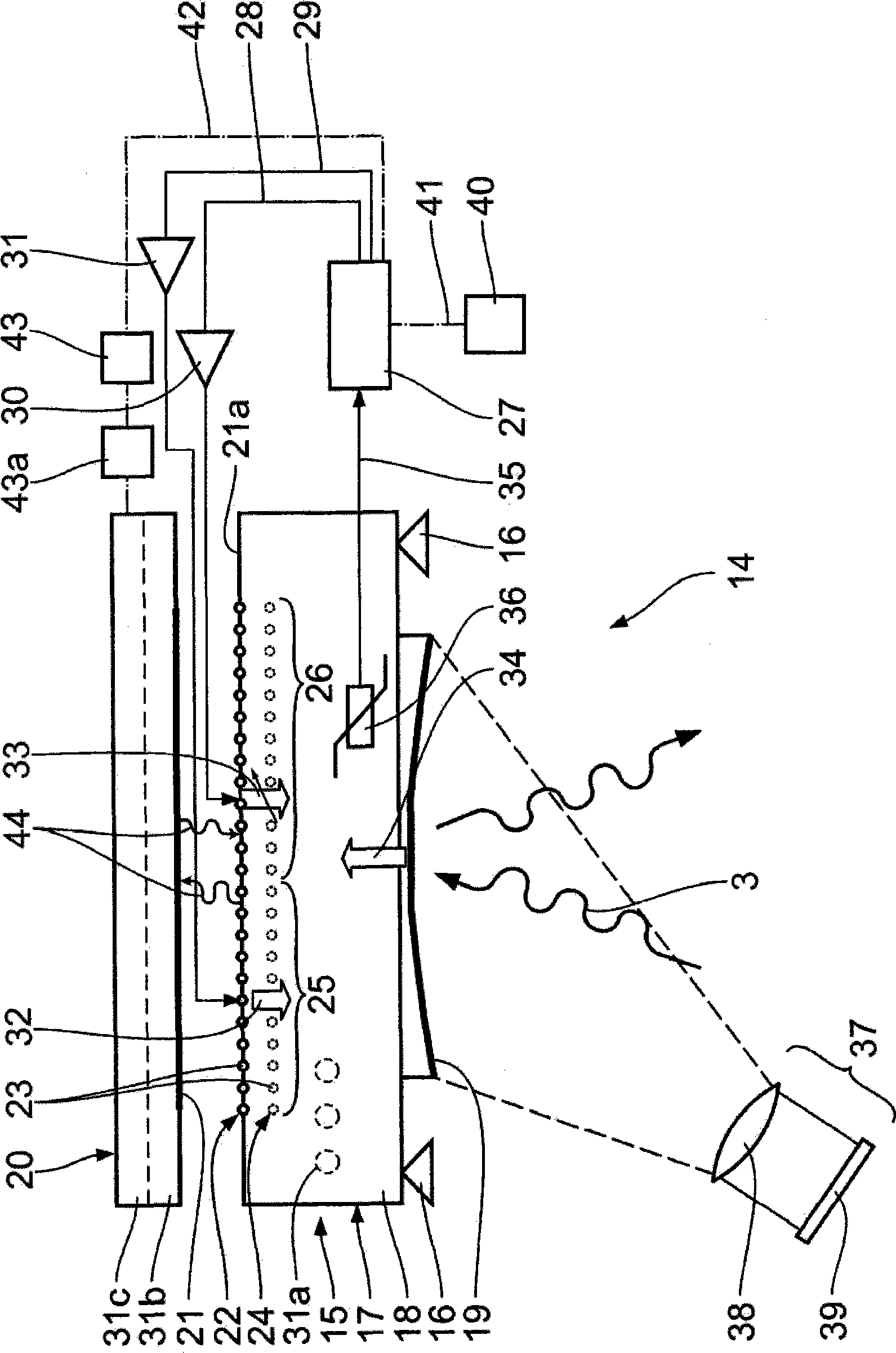 Device for controlling temperature of an optical element