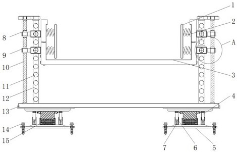 Textile machinery supporting frame convenient to buffer