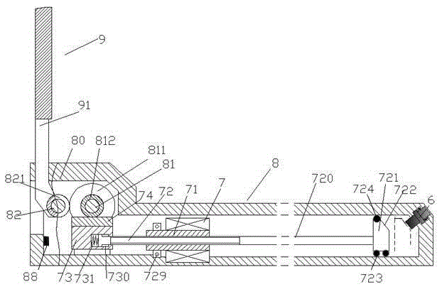 Automatically lockable laptop type device with display portion having automatically adjustable angle