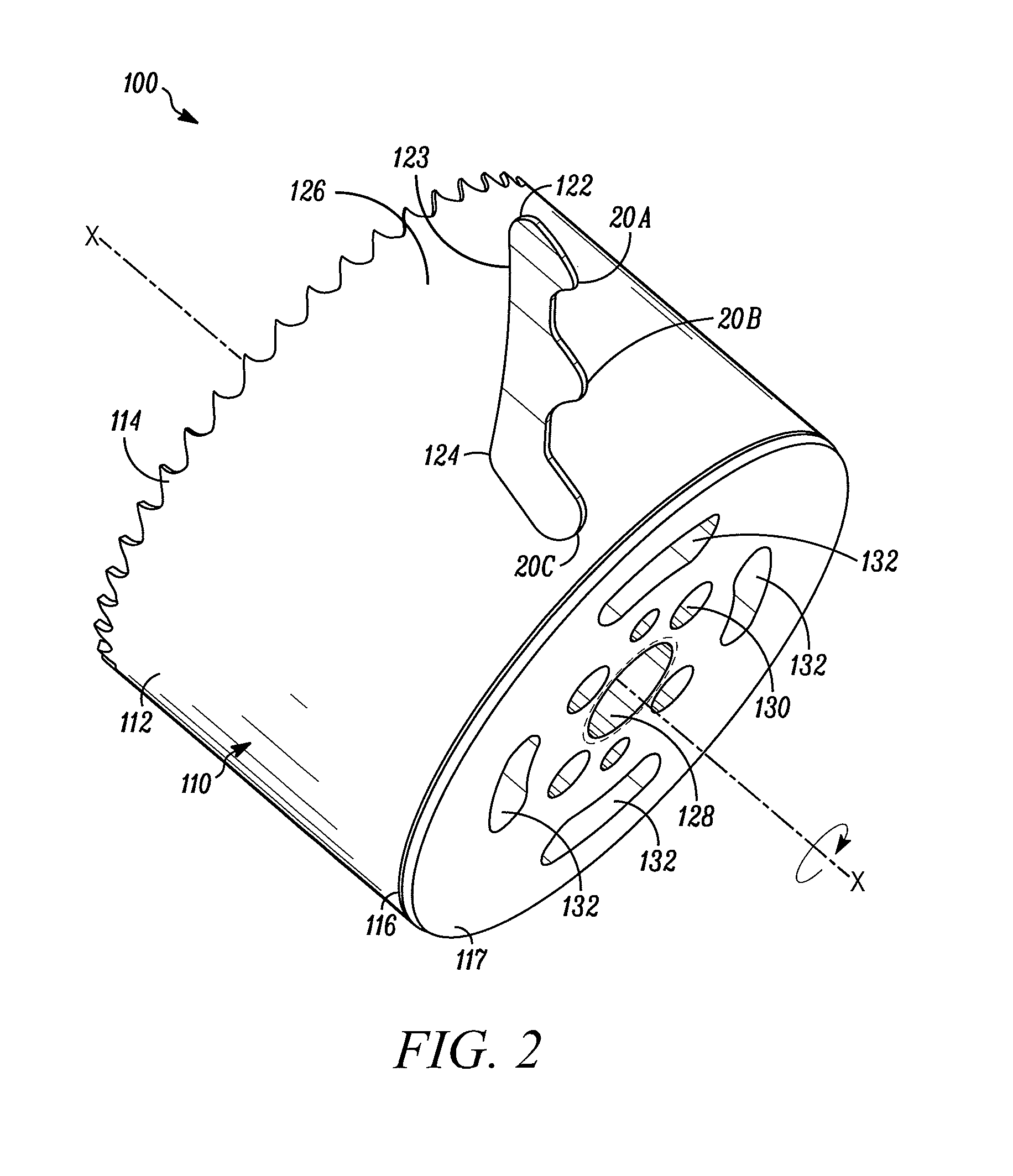 Hole cutter with axially-elongated aperture defining multiple fulcrums