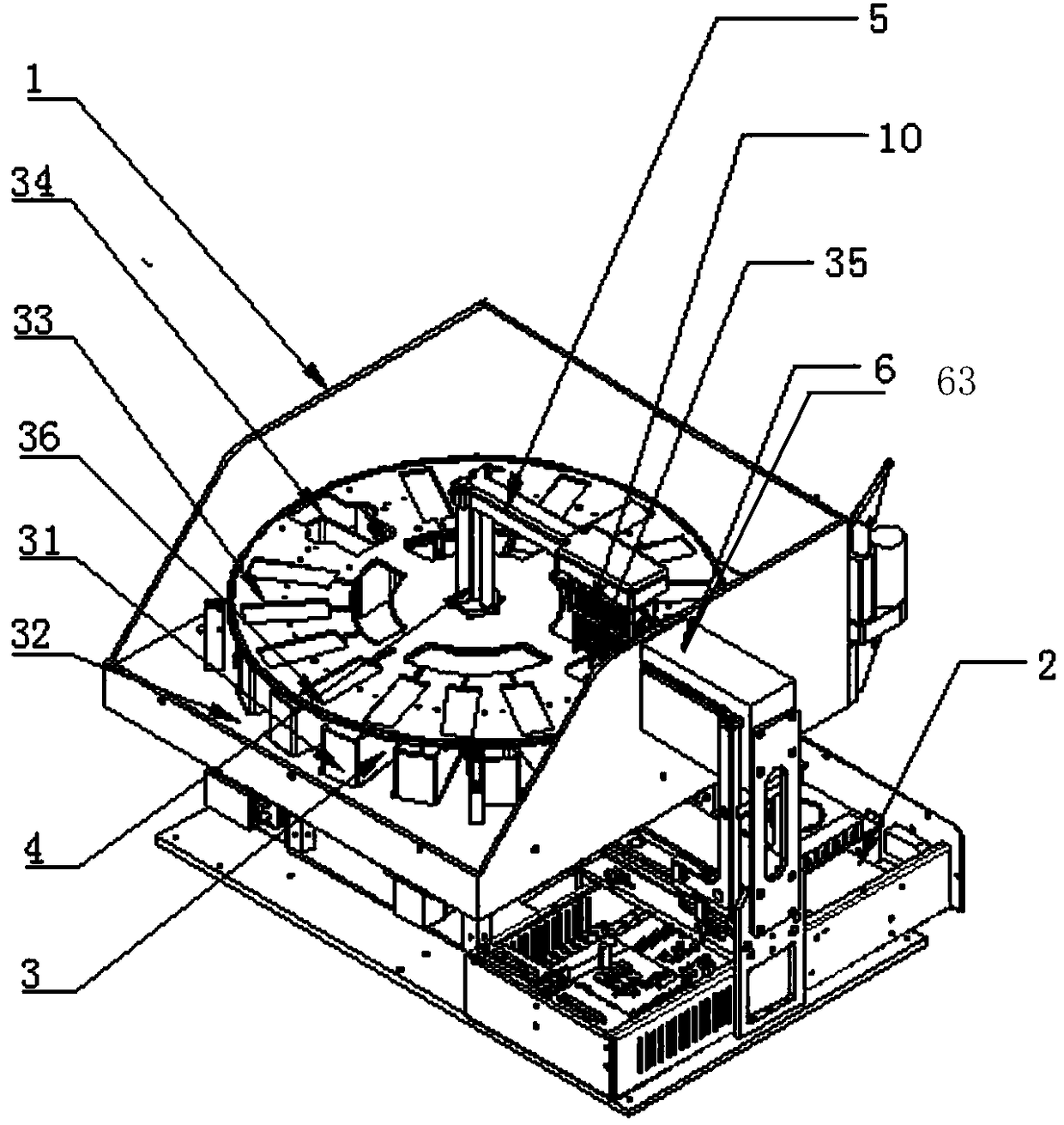 Cell smear dyeing machine structure