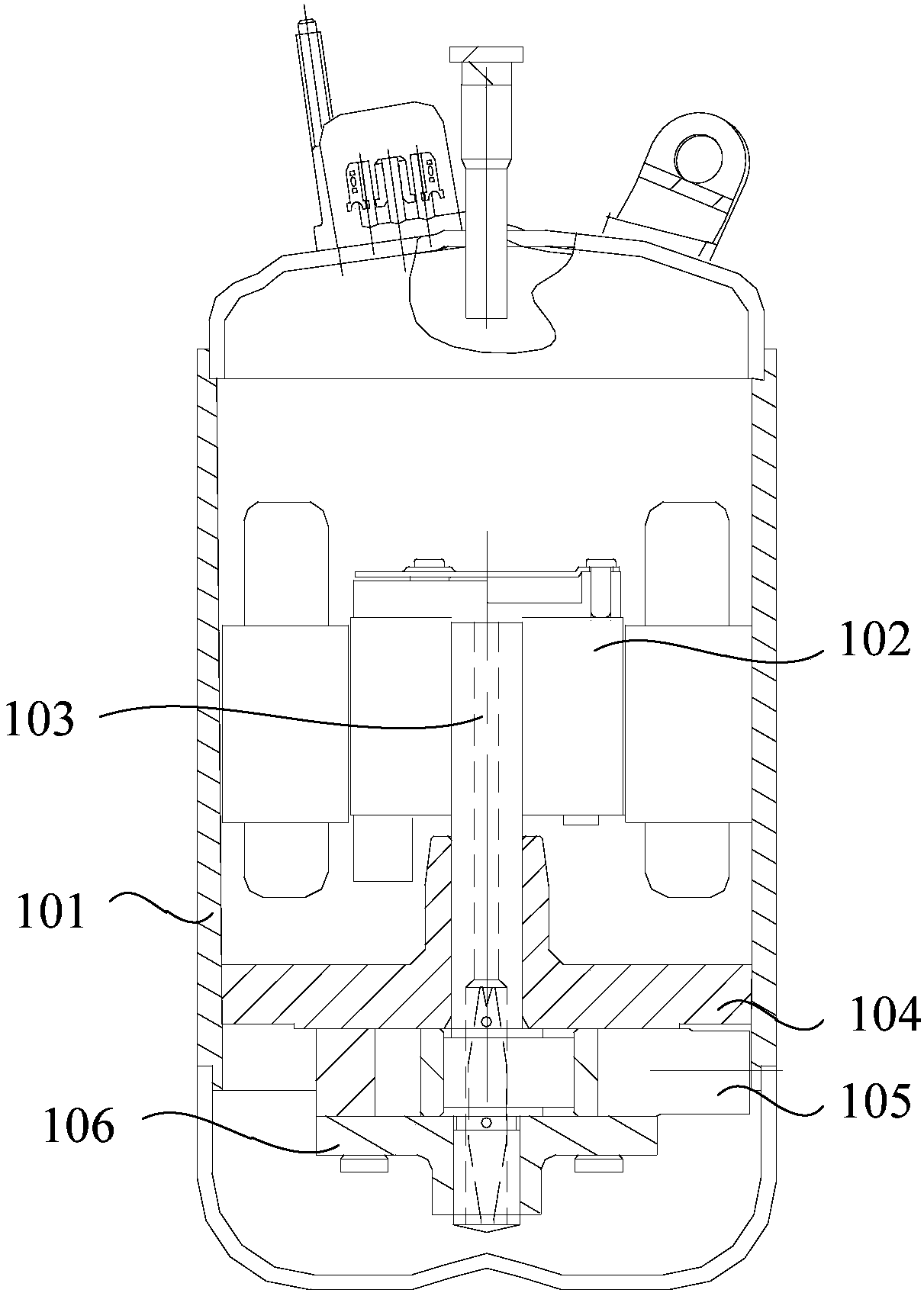 A compressor and a manufacturing method of an upper cylinder head of the compressor