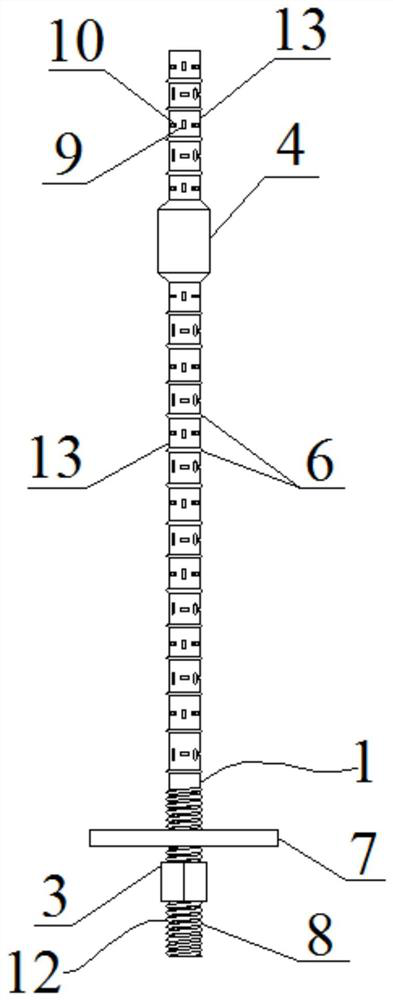 A prestressed full-length anchor hollow grouted anchor with auxetic effect