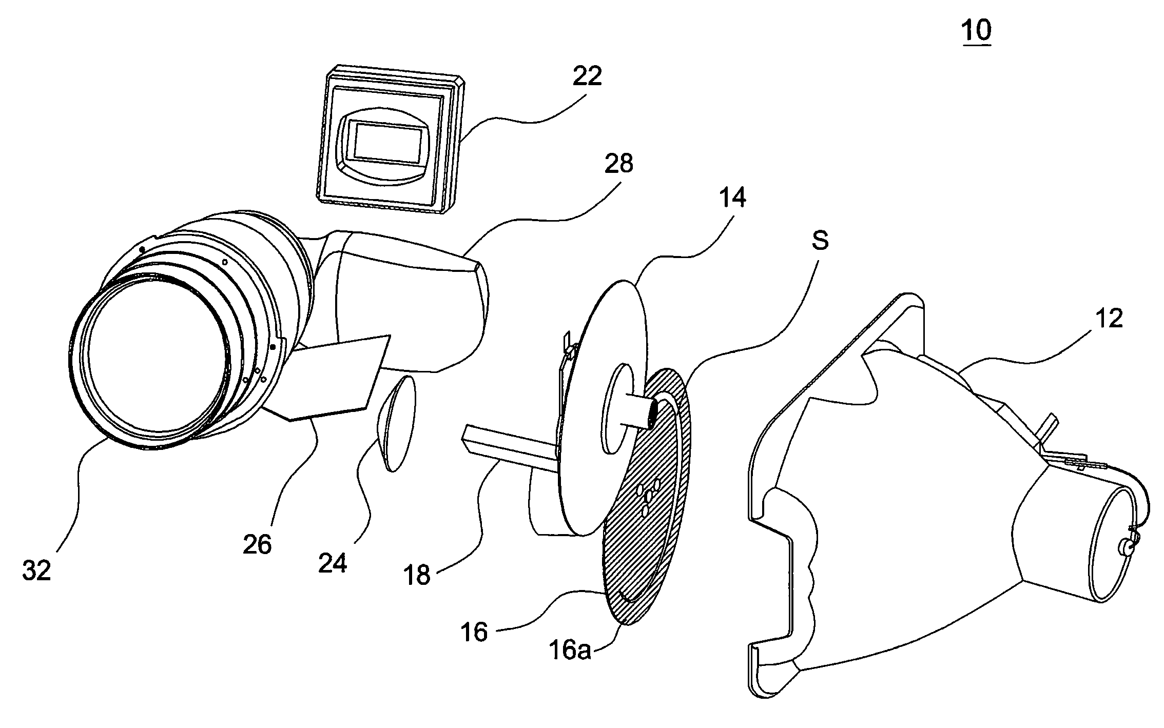 Projection optical system and light amount adjusting component used in the same