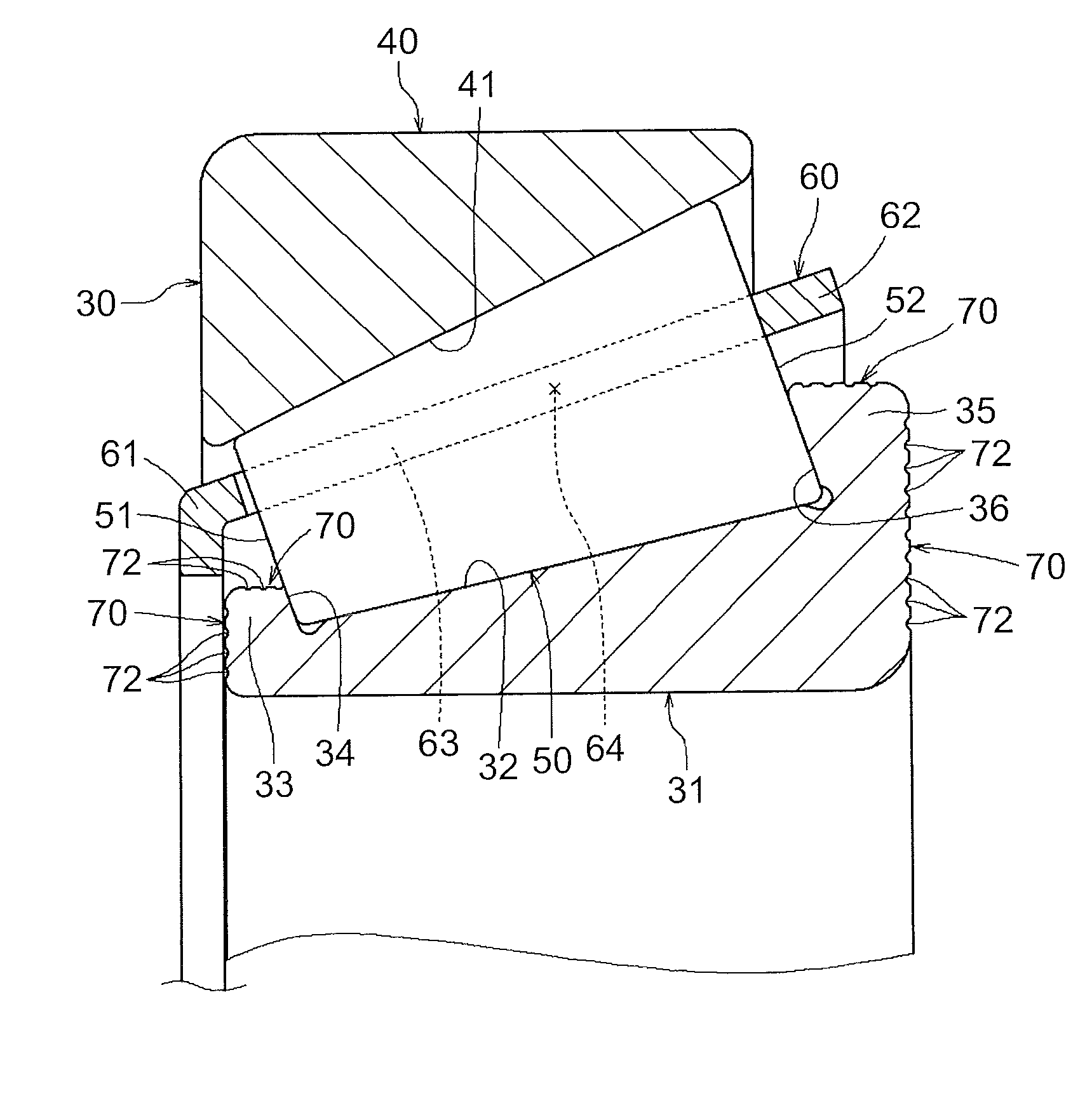 Rolling bearing and power transmission device including rolling bearing