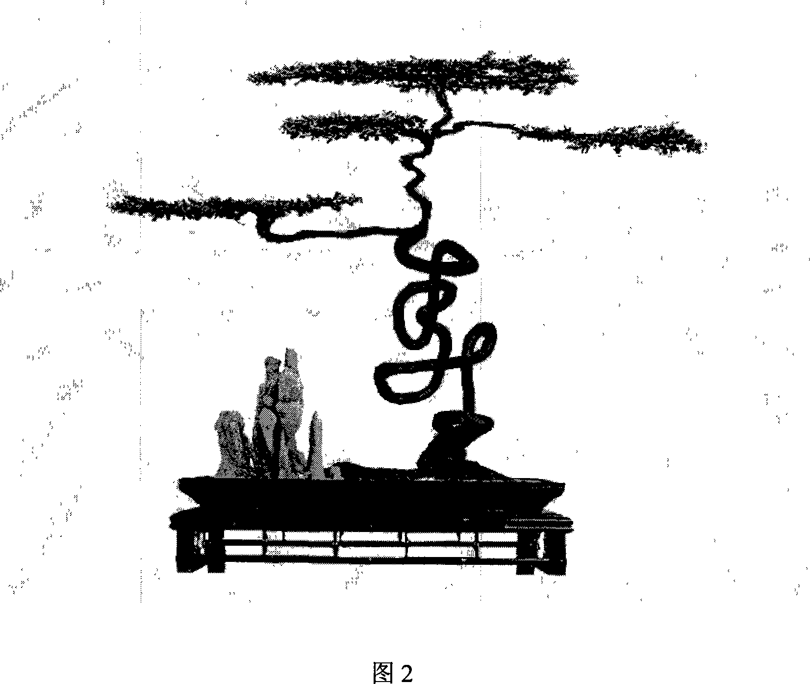 Method for producing grass writing potted landscape model design