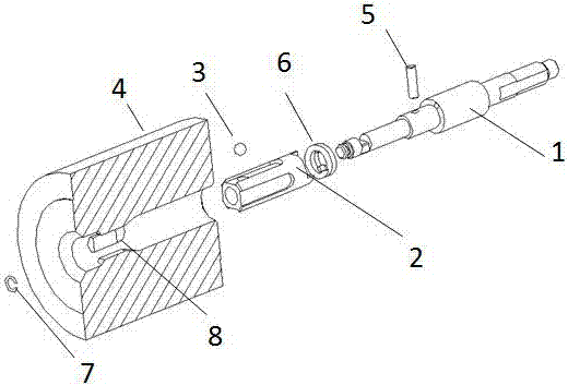 A connection device for quickly changing working heads