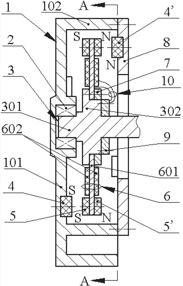 Shaft power generator based on axial flexural vibration of piezoelectric vibrator of cantilever beam