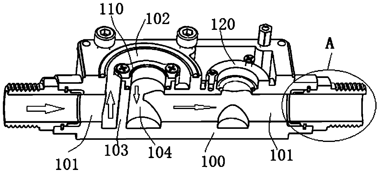Gas pipe movable connection valve with multiple seals