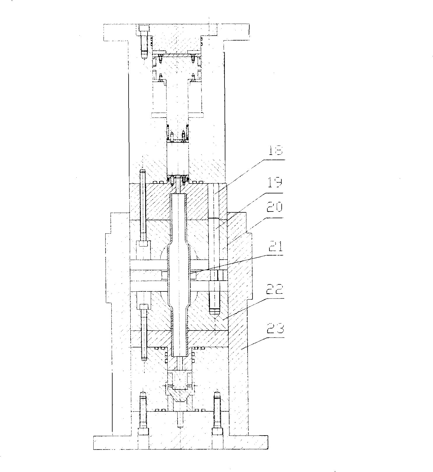 Rotary shell part hydraulic expansion integrating device