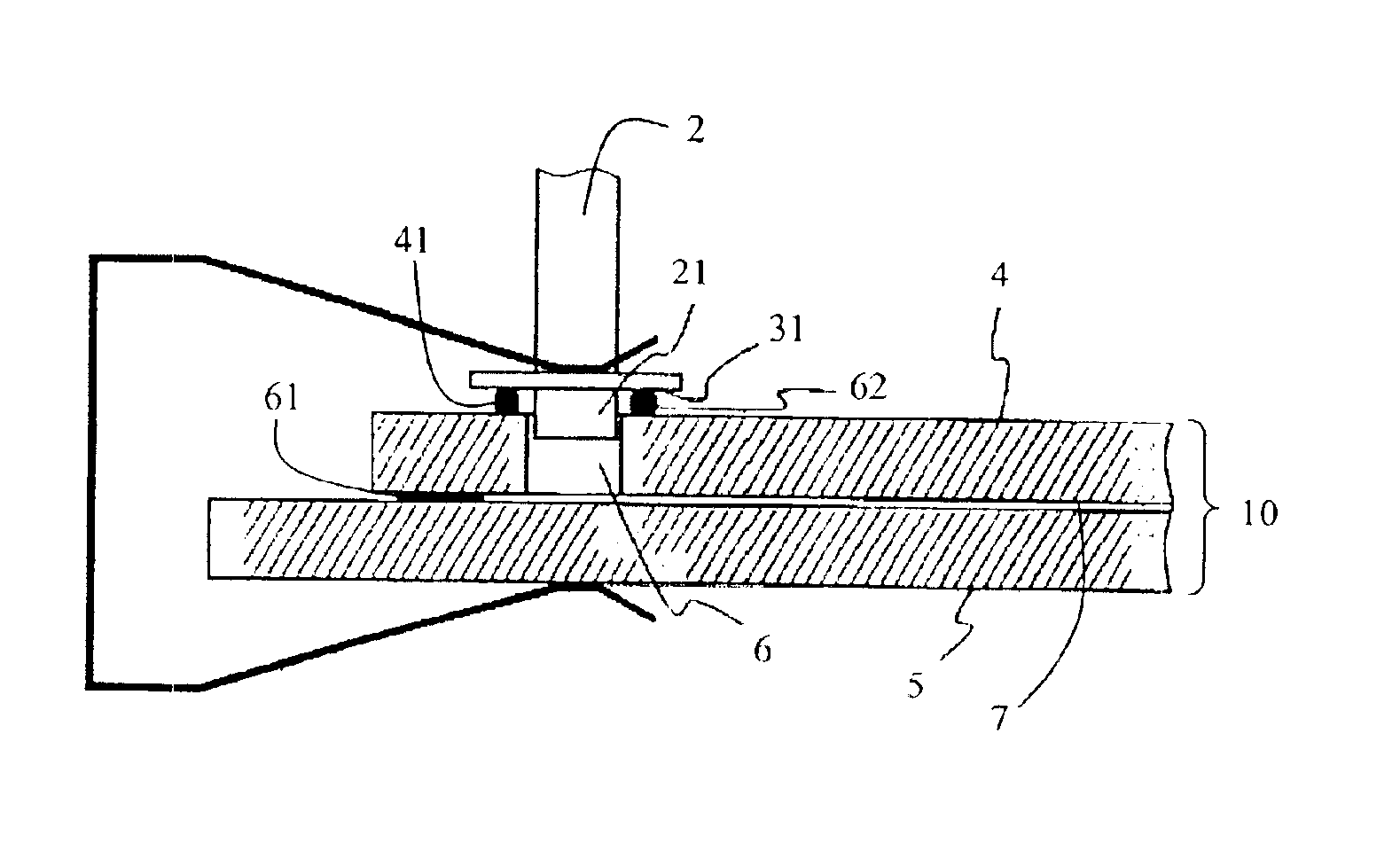 Tube for pumping a space between two tiles, especially for a plasma display