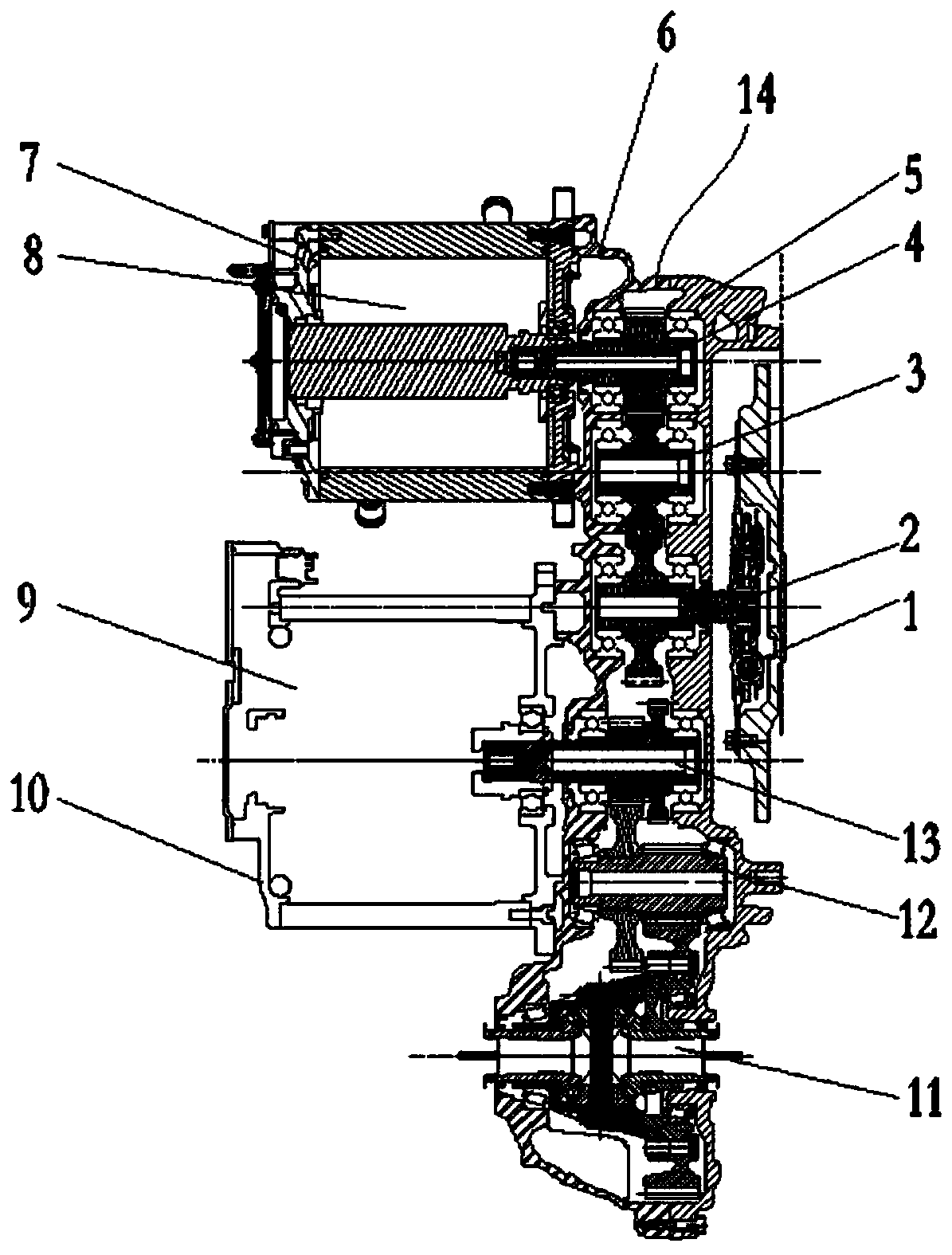 Speed reducer layout structure used for range-extending type electric vehicle