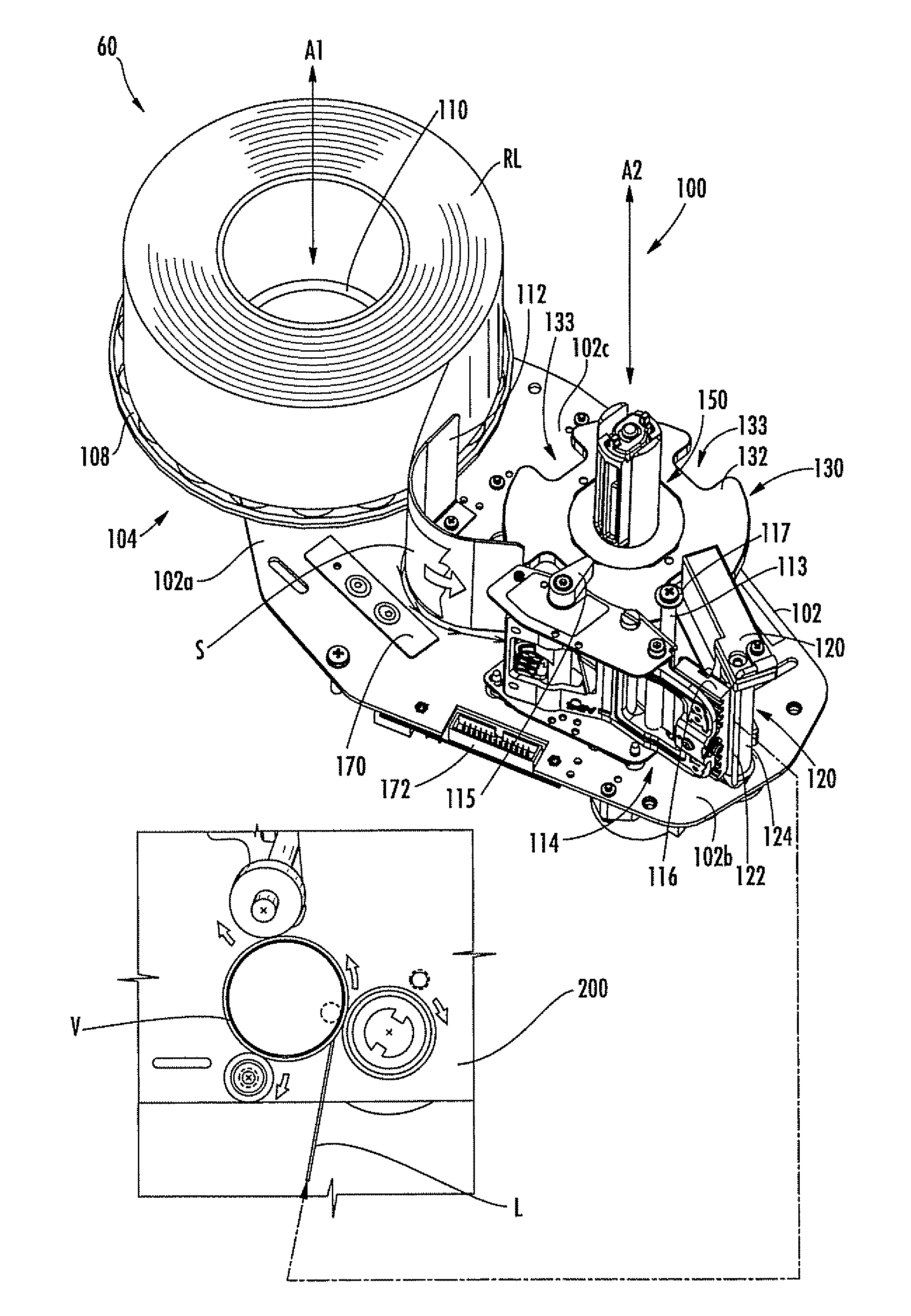 Device and Method for Printing Labels