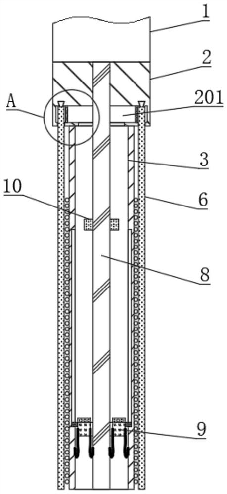 Automatic multi-point expansion type efficient concrete vibrating rod
