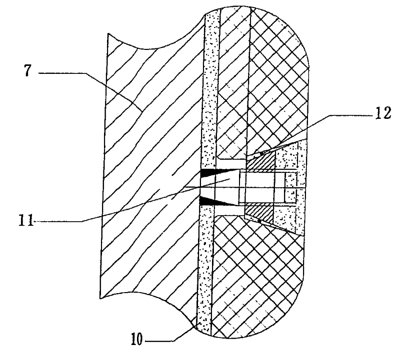 Method for installing ceramic lining plates of cyclone dust remover of blast furnace