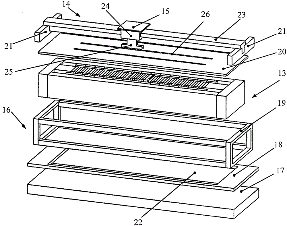 Double-row permanent magnet centripetal excitation rectangular low-frequency vibration calibration table for magnetic field tracking compensation