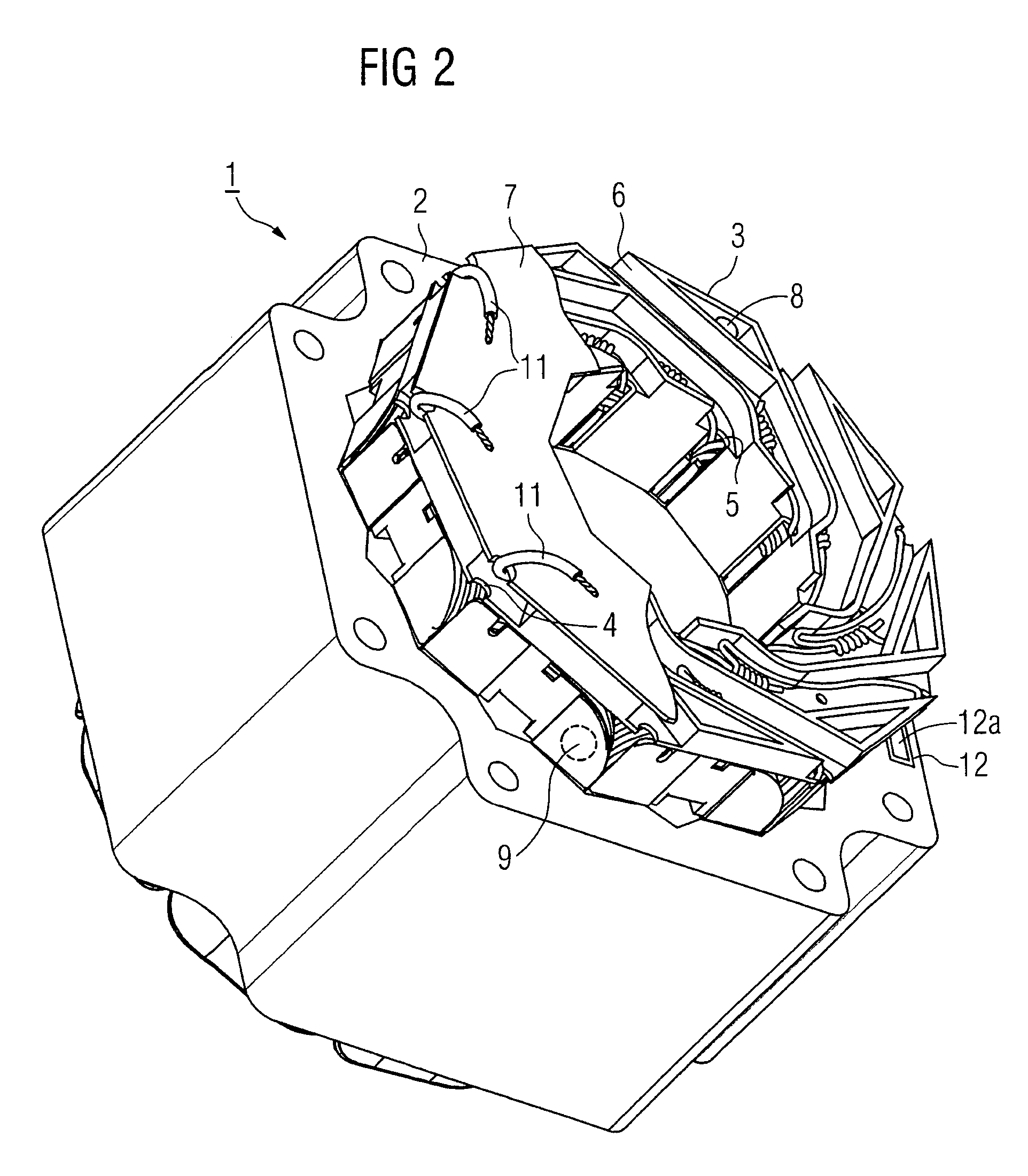 Electric machine with a winding support assembly and a measuring system