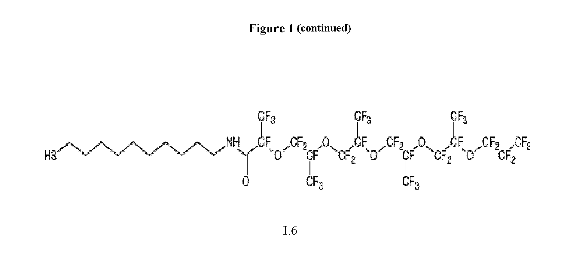 Hydrophobic and lipophobic composition comprising compounds having a bisphosphonic and thiol group