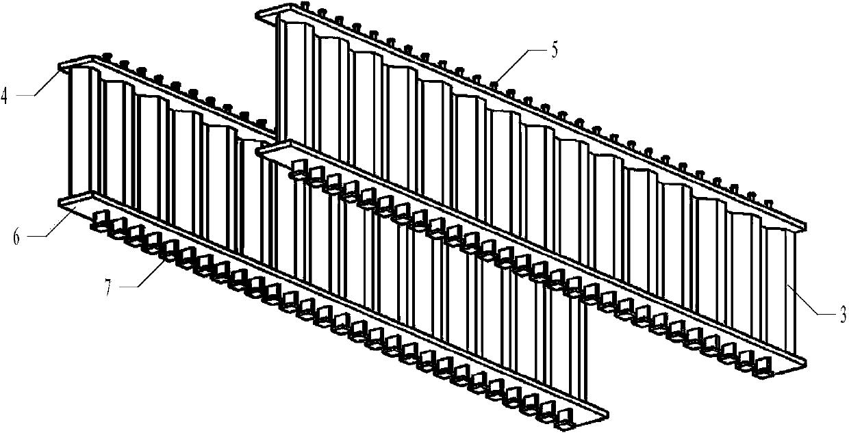 Lower flange anti-pulling composite box girder with corrugated steel webs and construction method