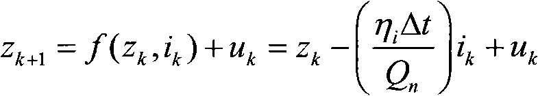 Estimation method of battery dump energy based on combined sampling point Kalman filtering