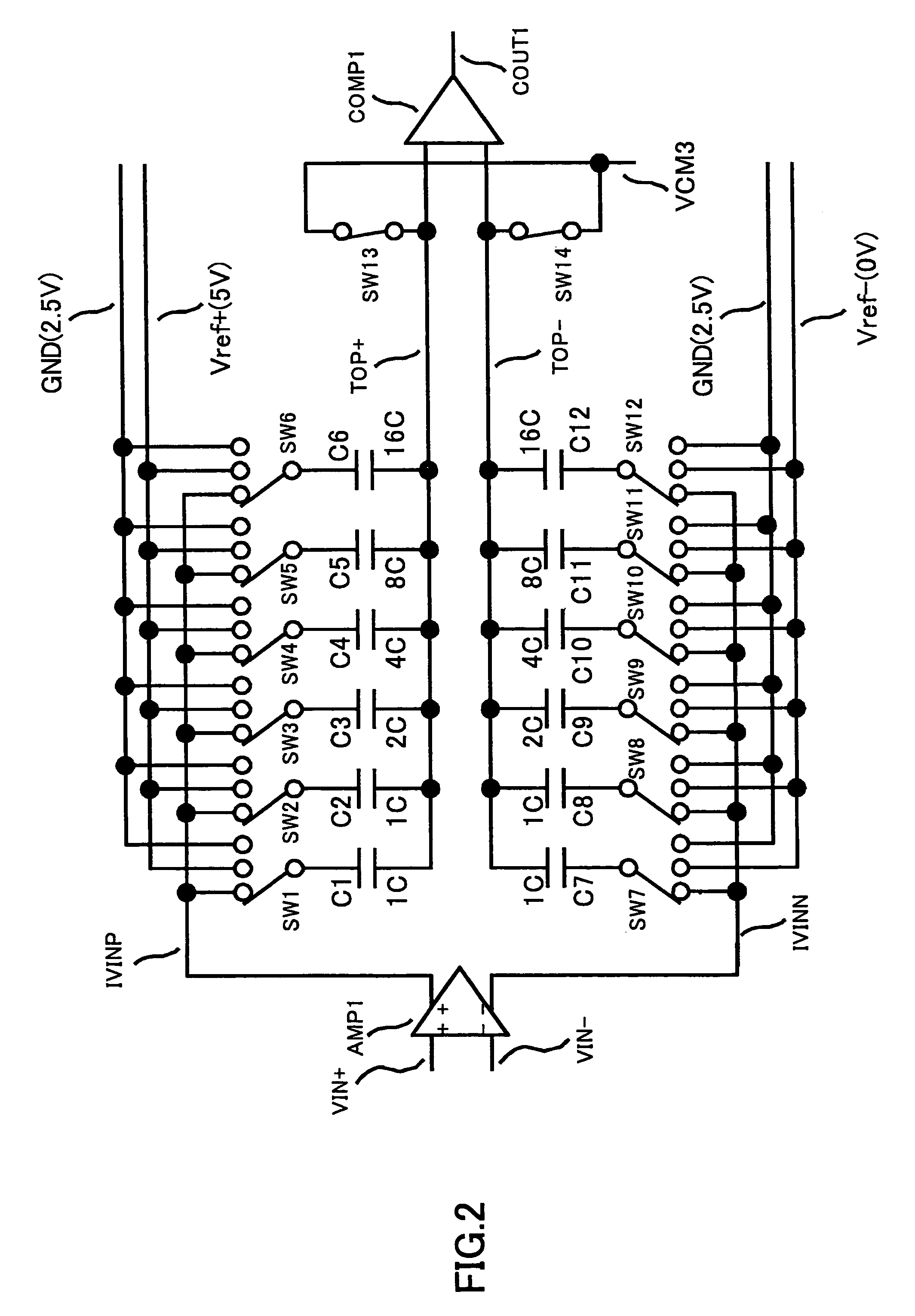 Successive approximation A/D converter provided with a sample-hold amplifier