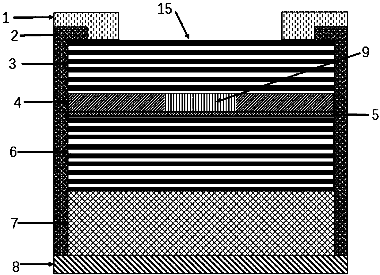 Epitaxial and integrated high-contrast grating external cavity surface emitting laser
